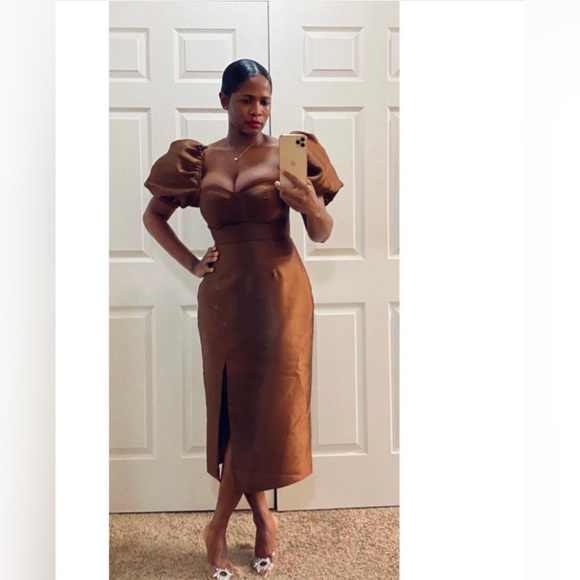 Brown midi dress - Picture 3 of 4